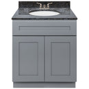 Cherry Bathroom Vanity 30", Blue Butterfly Granite Top, Faucet LB3B BB314-30CG-3B