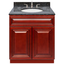 Cherry Bathroom Vanity 30", Blue Butterfly Granite Top, Faucet LB4B BB318-30CH-4B