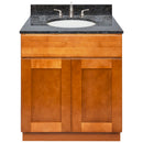 Brown Bathroom Vanity 30", Blue Butterfly Granite Top, Faucet LB4B BB318-30NP-4B