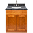 Brown Bathroom Vanity 30", Blue Butterfly Granite Top, Faucet LB7B BB318-30NP-7B