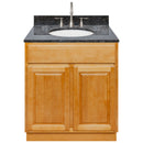 Brown Bathroom Vanity 30", Blue Butterfly Granite Top, Faucet LB7B BB318-30RC-7B