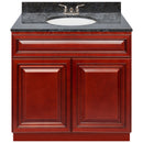 Cherry Bathroom Vanity 36", Blue Butterfly Granite Top, Faucet LB3B BB374-36CH-3B