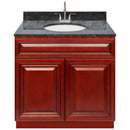 Cherry Bathroom Vanity 36", Blue Butterfly Granite Top, Faucet LB6B BB374-36CH-6B