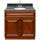 Brown Bathroom Vanity 36", Blue Butterfly Granite Top, Faucet LB6B BB374-36GN-6B