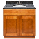 Brown Bathroom Vanity 36", Blue Butterfly Granite Top, Faucet LB5B BB374-36NP-5B