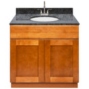 Brown Bathroom Vanity 36", Blue Butterfly Granite Top, Faucet LB6B BB374-36NP-6B