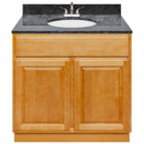 Brown Bathroom Vanity 36", Blue Butterfly Granite Top, Faucet LB5B BB374-36RC-5B