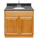 Brown Bathroom Vanity 36", Blue Butterfly Granite Top, Faucet LB6B BB374-36RC-6B