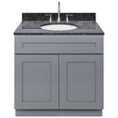 Cherry Bathroom Vanity 36", Blue Butterfly Granite Top, Faucet LB7B BB378-36CG-7B