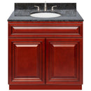 Cherry Bathroom Vanity 36", Blue Butterfly Granite Top, Faucet LB4B BB378-36CH-4B