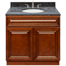 Brown Bathroom Vanity 36", Blue Butterfly Granite Top, Faucet LB4B BB378-36GN-4B