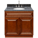 Brown Bathroom Vanity 36", Blue Butterfly Granite Top, Faucet LB7B BB378-36GN-7B