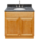 Brown Bathroom Vanity 36", Blue Butterfly Granite Top, Faucet LB7B BB378-36RC-7B