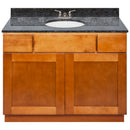 Brown Bathroom Vanity 42", Blue Butterfly Granite Top, Faucet LB3B BB434-42NP-3B