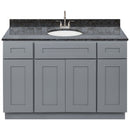 Cherry Bathroom Vanity 48", Blue Butterfly Granite Top, Faucet LB6B BB494-48CG-6B