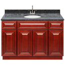 Cherry Bathroom Vanity 48", Blue Butterfly Granite Top, Faucet LB6B BB494-48CH-6B