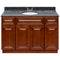 Brown Bathroom Vanity 48", Blue Butterfly Granite Top, Faucet LB3B BB494-48GN-3B