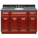 Cherry Bathroom Vanity 48", Blue Butterfly Granite Top, Faucet LB4B BB498-48CH-4B