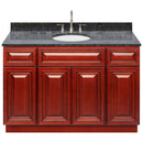 Cherry Bathroom Vanity 48", Blue Butterfly Granite Top, Faucet LB7B BB498-48CH-7B