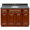 Brown Bathroom Vanity 48", Blue Butterfly Granite Top, Faucet LB4B BB498-48GN-4B