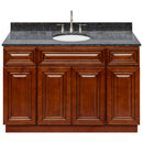 Brown Bathroom Vanity 48", Blue Butterfly Granite Top, Faucet LB7B BB498-48GN-7B