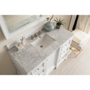 James Martin De Soto 48" Single Vanity Bright White with 3 cm Carrara Marble Top 825-V48-BW-3CAR