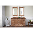 James Martin Providence 60" Driftwood Double Vanity with 3 cm Arctic Fall Solid Surface Top 238-105-5611-3AF