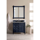 James Martin Brittany 36" Victory Blue Single Vanity with 3 cm Eternal Serena Quartz Top 650-V36-VBL-3ESR