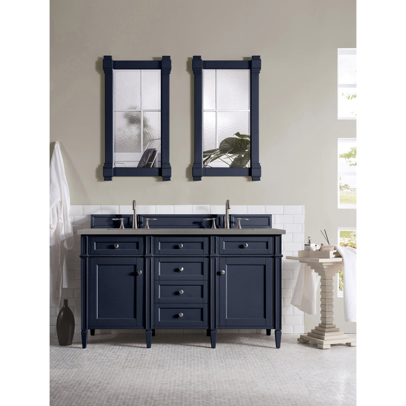 James Martin Brittany 60" Victory Blue Double Vanity with 3 cm Gray Expo Quartz Top 650-V60D-VBL-3GEX