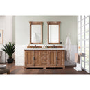 James Martin Providence 72" Double Vanity Cabinet Driftwood with 3 cm Ethereal Noctis Quartz Top 238-105-5711-3ENC