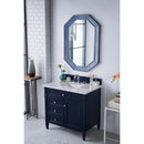 James Martin Brittany 36" Victory Blue Single Vanity with 3 cm Carrara Marble Top 650-V36-VBL-3CAR