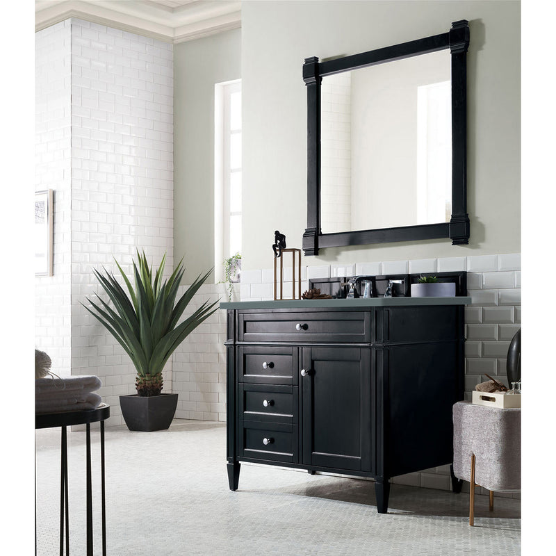 James Martin Brittany 36" Black Onyx Single Vanity with 3 cm Cala Blue Quartz Top 650-V36-BKO-3CBL