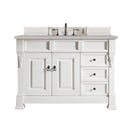 James Martin Brookfield 48" Bright White Single Vanity with 3 cm Eternal Serena Quartz Top 147-V48-BW-3ESR