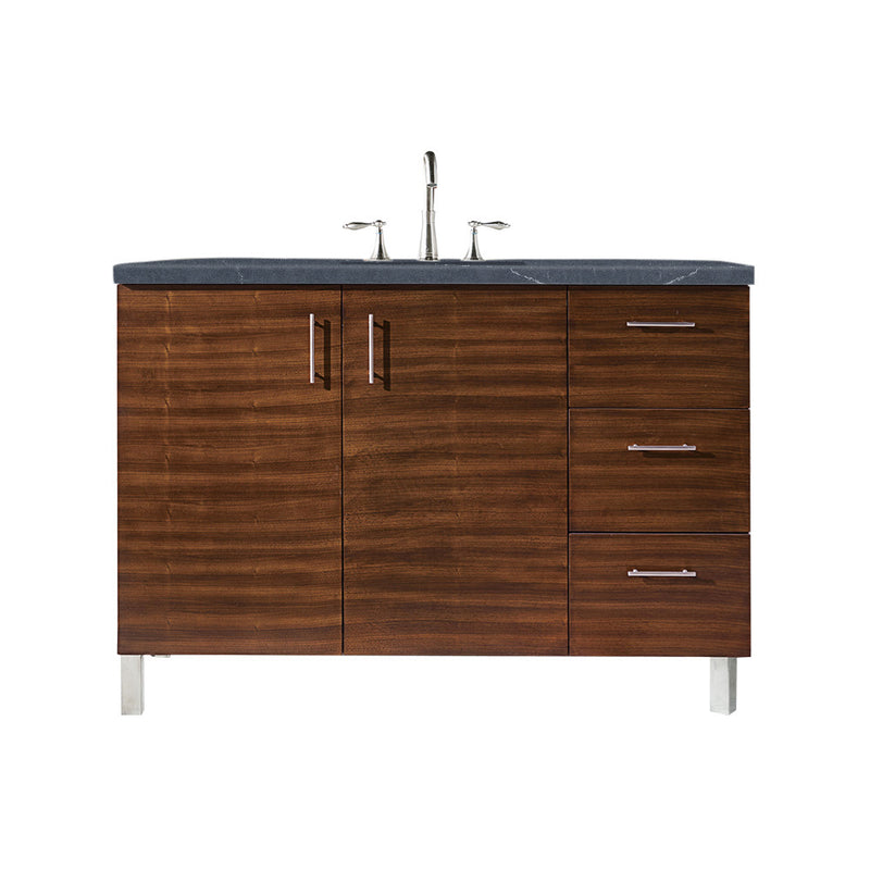 James Martin Metropolitan 48" Single Vanity American Walnut with 3 cm Charcoal Soapstone Quartz Top 850-V48-AWT-3CSP