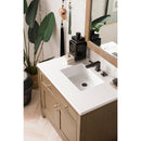 James Martin Chicago 36" Single Vanity Whitewashed Walnut with 3 cm Classic White Quartz Top 305-V36-WWW-3CLW