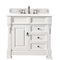 James Martin Brookfield 36" Bright White Single Vanity with 3 cm Classic White Quartz Top 147-V36-BW-3CLW