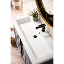 James Martin Alicante' 39.5" Single Vanity Cabinet Gray Smoke with White Glossy Resin Countertop E110-V39.5-GSM-WG