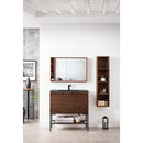 James Martin Milan 35.4" Single Vanity Cabinet Mid Century Walnut Matte Black with Charcoal Black Composite Top 801V35.4WLTMBKCHB