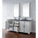 James Martin Providence 72" Double Vanity Cabinet Bright White with 3 cm Charcoal Soapstone Quartz Top 238-105-V72-BW-3CSP