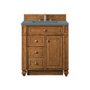 James Martin Bristol 30" Single Vanity Saddle Brown with 3 cm Cala Blue Quartz Top 157-V30-SBR-3CBL