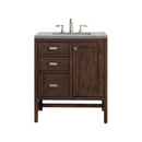 James Martin Addison 30" Single Vanity Cabinet Mid Century Acacia with 3 cm Eternal Serena Quartz Top E444-V30-MCA-3ESR