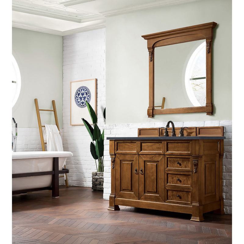 James Martin Brookfield 48" Country Oak Single Vanity with 3 cm Charcoal Soapstone Quartz Top 147-114-5276-3CSP