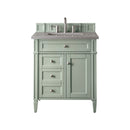 James Martin Brittany 30" Single Vanity Sage Green with 3 cm Grey Expo Quartz Top 650-V30-SGR-3GEX