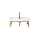 James Martin Two Boston 18" Wall Brackets Radiant Gold with 23.6" White Glossy Composite Countertop 055BK18RGD23.6WG2