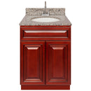 Cherry Bathroom Vanity 24", Burlywood Granite Top, Faucet LB6B BU254-24CH-6B