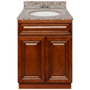 Brown Bathroom Vanity 24", Burlywood Granite Top, Faucet LB3B BU254-24GN-3B