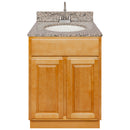 Brown Bathroom Vanity 24", Burlywood Granite Top, Faucet LB6B BU254-24RC-6B