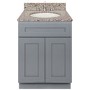 Cherry Bathroom Vanity 24", Burlywood Granite Top, Faucet LB4B BU258-24CG-4B