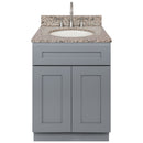 Cherry Bathroom Vanity 24", Burlywood Granite Top, Faucet LB7B BU258-24CG-7B