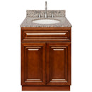 Brown Bathroom Vanity 24", Burlywood Granite Top, Faucet LB7B BU258-24GN-7B